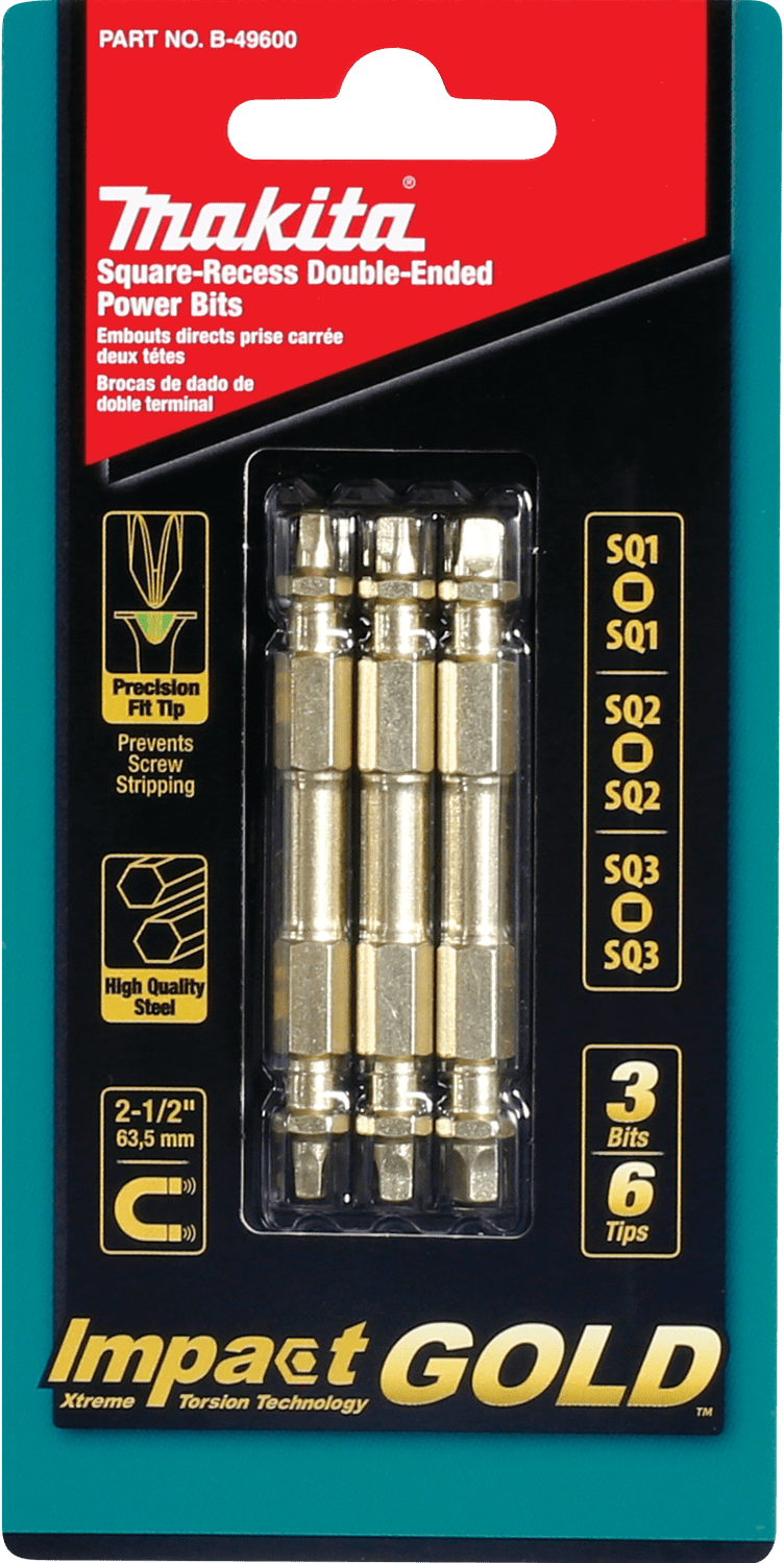 Makita | Impact GOLD® 3 Pc. Assorted (2‑1/2") Double‑Ended Power Bits - Pacific Power Tools
