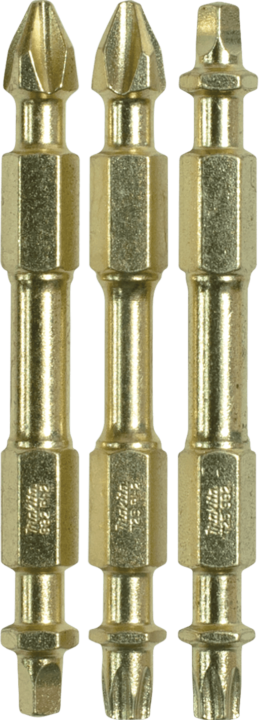 Makita | Impact GOLD® 3 Pc. Assorted (2‑1/2") Double‑Ended Power Bits - Pacific Power Tools