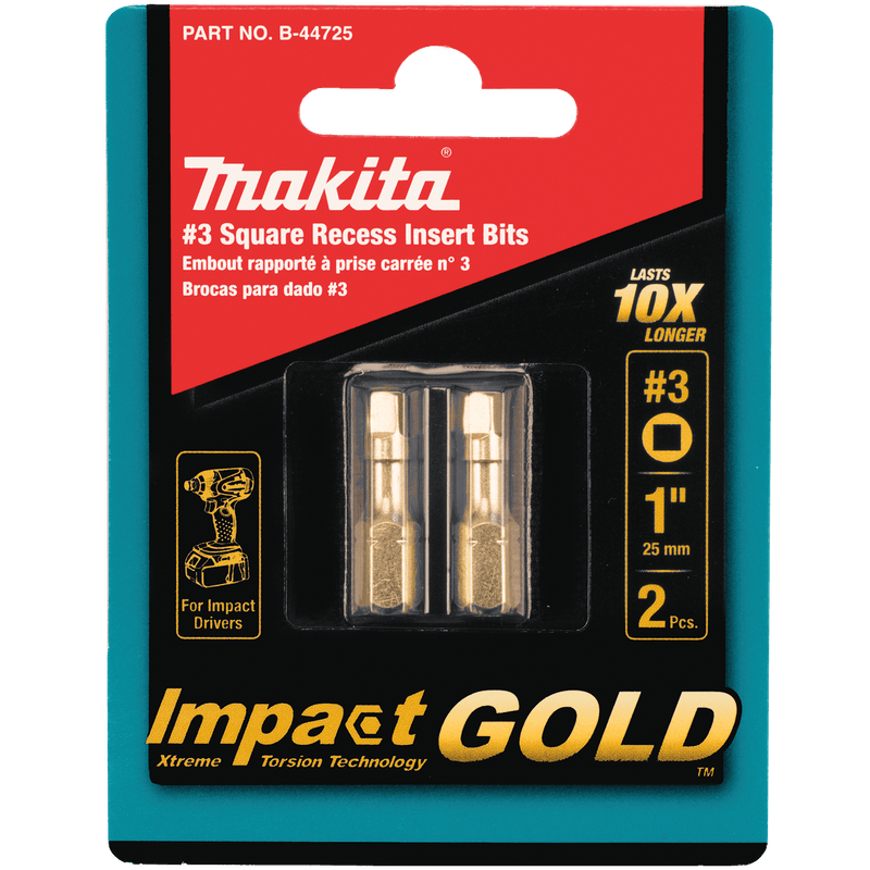 Makita | Impact GOLD® Square Insert Bit, 2/pk - Pacific Power Tools