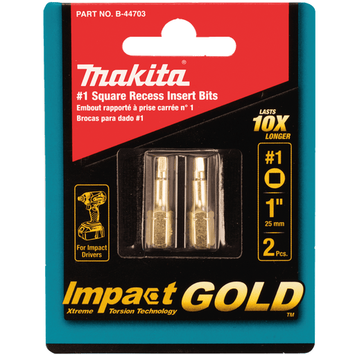 Makita | Impact GOLD® Square Insert Bit, 2/pk - Pacific Power Tools