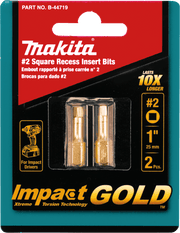 Makita | Impact GOLD® Square Insert Bit, 2/pk - Pacific Power Tools
