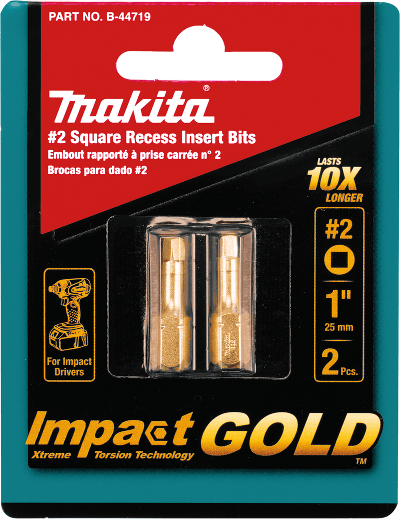 Makita | Impact GOLD® Square Insert Bit, 2/pk - Pacific Power Tools