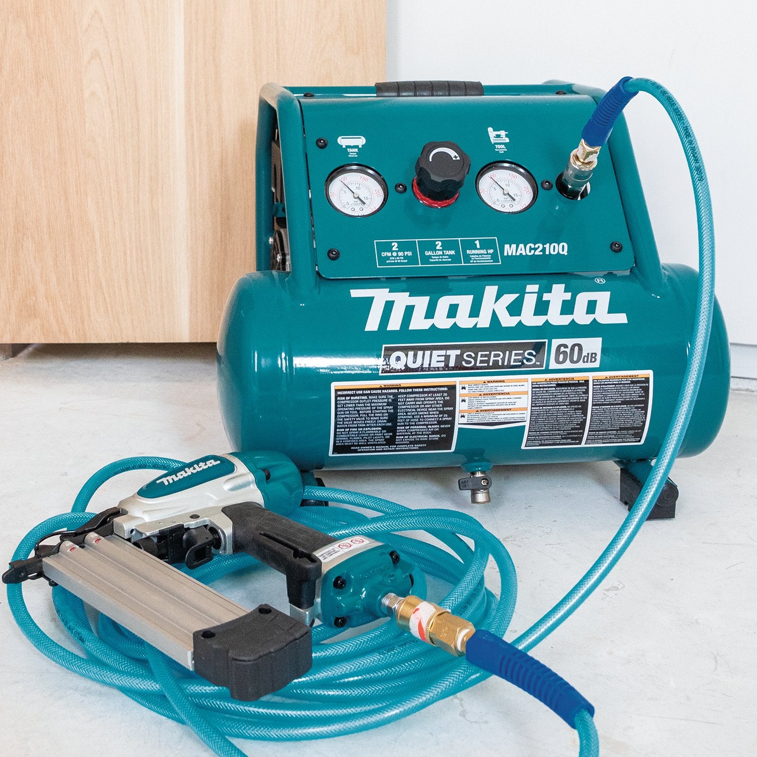 Makita (MAC210Q - R) Quiet Series 1 HP, 2 Gallon, Oil - Free, Electric Air Compressor (Factory Reconditioned) - Pacific Power Tools