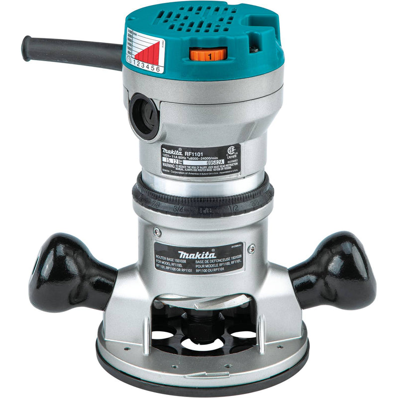 Makita (RF1101) 2 - 1/4 HP Router, 8,000 - 24,000 RPM, var. spd. - Pacific Power Tools