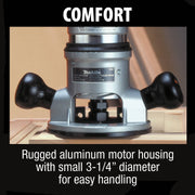 Makita (RF1101) 2 - 1/4 HP Router, 8,000 - 24,000 RPM, var. spd. - Pacific Power Tools