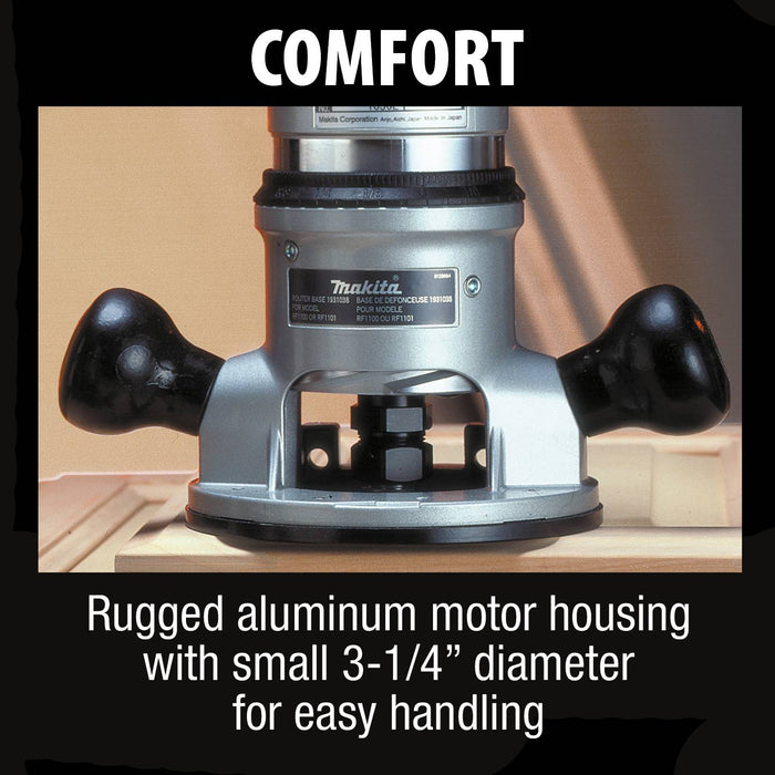 Makita (RF1101) 2 - 1/4 HP Router, 8,000 - 24,000 RPM, var. spd. - Pacific Power Tools