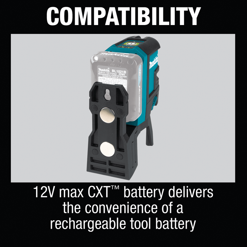 Makita (SK106GDZ) 12V max CXT® Lithium‑Ion Self‑Leveling Cross‑Line/4‑Point Green Beam Laser, Tool Only - Pacific Power Tools