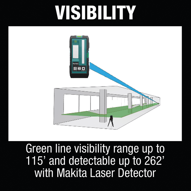 Makita (SK106GDZ) 12V max CXT® Lithium‑Ion Self‑Leveling Cross‑Line/4‑Point Green Beam Laser, Tool Only - Pacific Power Tools