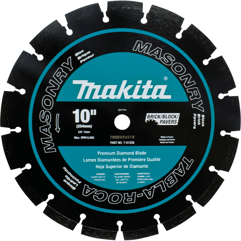 Makita (T - 01258) 10” Premium Diamond, Segmented, Dual Purpose Blade - Pacific Power Tools