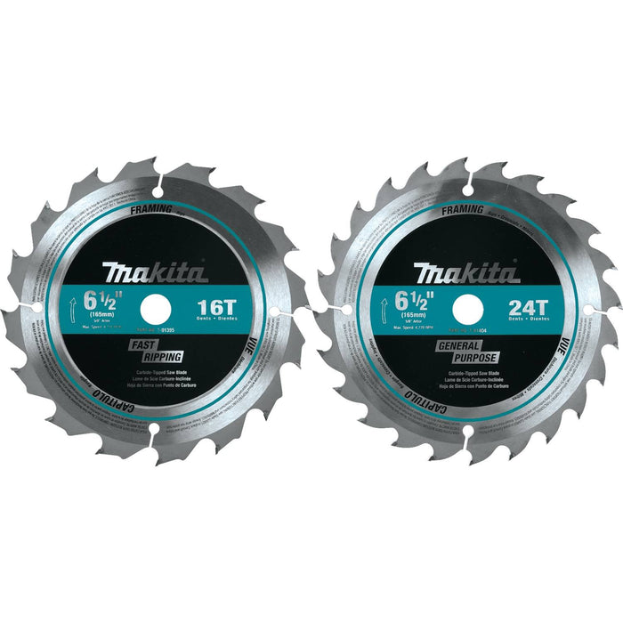 Makita (T - 01426) 2 Pc. 6 - 1/2" Carbide - Tipped Circular Saw Blade Set - Pacific Power Tools