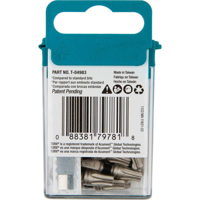 Makita (T - 04983) Impact XPS® T25 Torx 1" Insert Bit, 15/pk - Pacific Power Tools