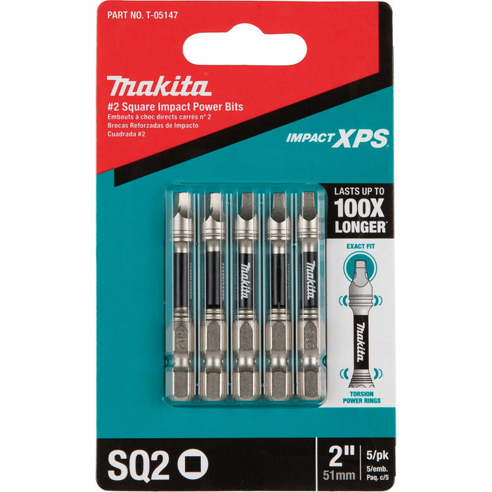 Makita (T - 05147) Impact XPS® 2 Square 2" Power Bit, 5/pk - Pacific Power Tools