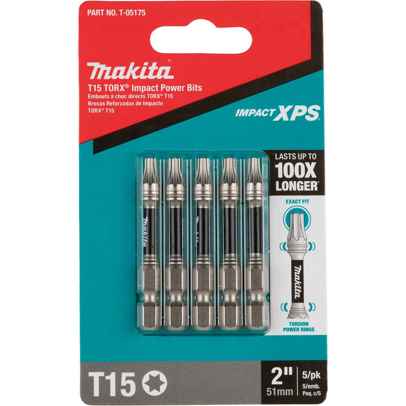 Makita (T - 05175) Impact XPS® T15 Torx 2" Power Bit, 5/pk - Pacific Power Tools