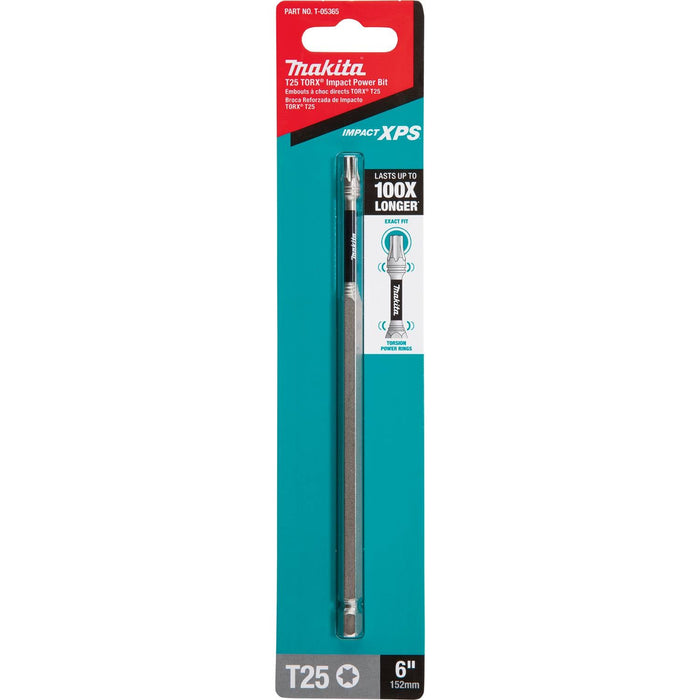 Makita (T - 05365) Impact XPS® T25 Torx 6" Power Bit - Pacific Power Tools