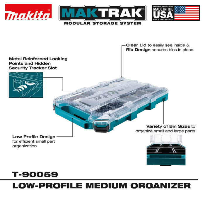 Makita (T - 90059) MAKTRAK™ Low Profile Medium Organizer - Pacific Power Tools