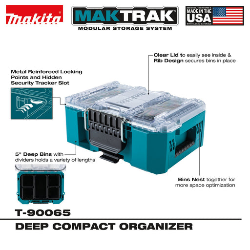 Makita (T - 90065) MAKTRAK™ Deep Compact Organizer - Pacific Power Tools