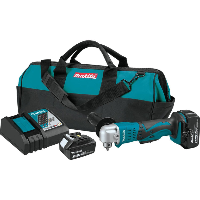 Makita (XAD01 - R) 18V LXT® Cordless 3/8" Angle Drill Kit (3.0Ah) (Factory Reconditioned) - Pacific Power Tools