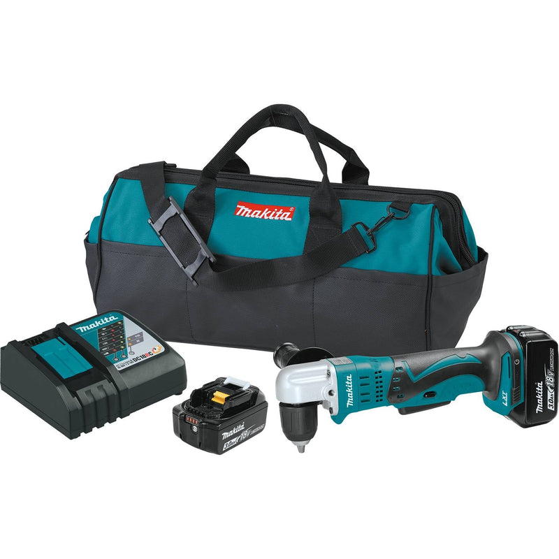 Makita (XAD02 - R) 18V LXT® Cordless 3/8" Angle Drill Kit (3.0Ah) (Factory Reconditioned) - Pacific Power Tools