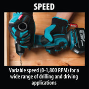 Makita (XAD02 - R) 18V LXT® Cordless 3/8" Angle Drill Kit (3.0Ah) (Factory Reconditioned) - Pacific Power Tools
