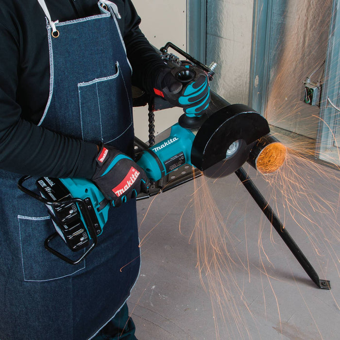 Makita (XAG12PT1 - R) 36V (18V X2) LXT® Brushless 7" Paddle Switch Cut - Off/Angle Grinder Kit, electric brake, dual port charger, bag, lock - off, no lock - on (5.0Ah) (Factory Reconditioned) - Pacific Power Tools
