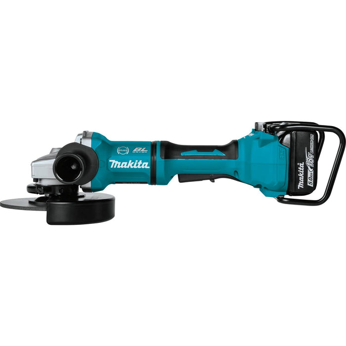 Makita (XAG12PT1 - R) 36V (18V X2) LXT® Brushless 7" Paddle Switch Cut - Off/Angle Grinder Kit, electric brake, dual port charger, bag, lock - off, no lock - on (5.0Ah) (Factory Reconditioned) - Pacific Power Tools