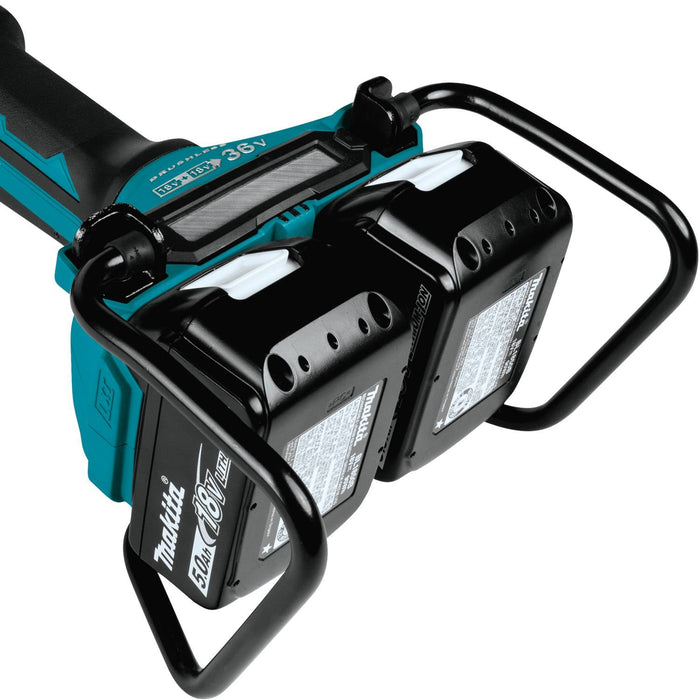 Makita (XAG12PT1 - R) 36V (18V X2) LXT® Brushless 7" Paddle Switch Cut - Off/Angle Grinder Kit, electric brake, dual port charger, bag, lock - off, no lock - on (5.0Ah) (Factory Reconditioned) - Pacific Power Tools