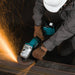 Makita (XAG12PT1 - R) 36V (18V X2) LXT® Brushless 7" Paddle Switch Cut - Off/Angle Grinder Kit, electric brake, dual port charger, bag, lock - off, no lock - on (5.0Ah) (Factory Reconditioned) - Pacific Power Tools