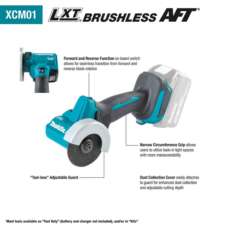 Makita (XCM01Z) 18V LXT® Lithium - Ion Brushless 3" Cut - Off Tool (Tool Only) - Pacific Power Tools