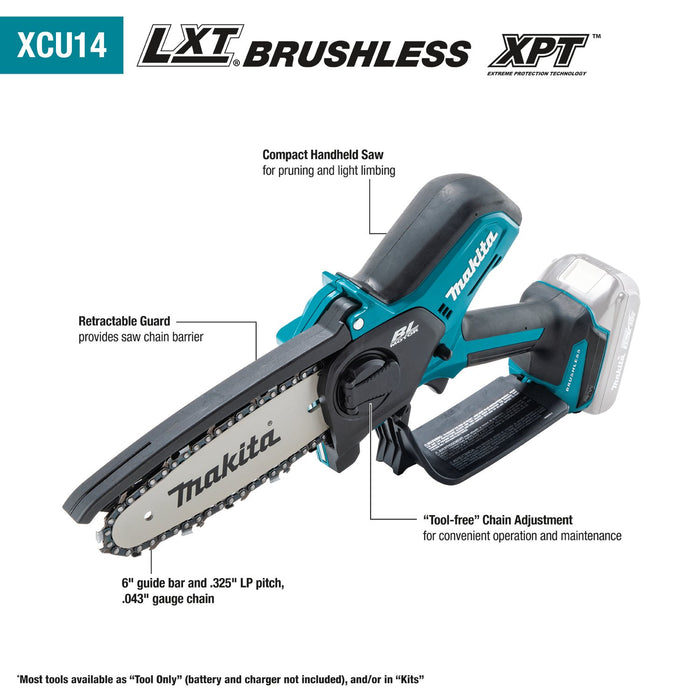 Makita (XCU14Z) 18V LXT® Brushless 6" Pruning Saw (Tool Only) - Pacific Power Tools