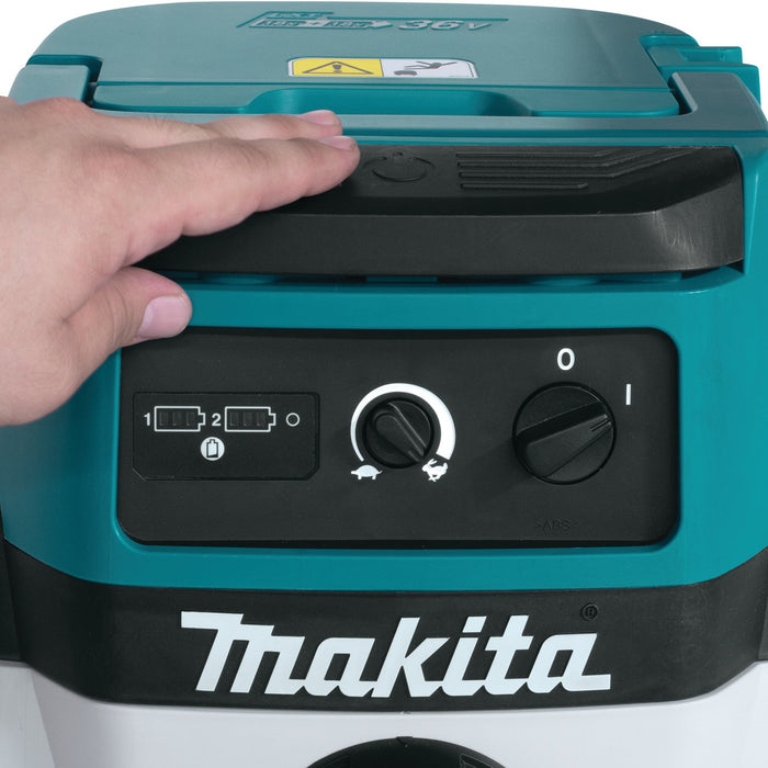 Makita (XCV04Z) 36V (18V X2) LXT®/Corded 2.1 Gallon HEPA Filter Dry Dust Extractor/Vacuum (Tool Only) - Pacific Power Tools