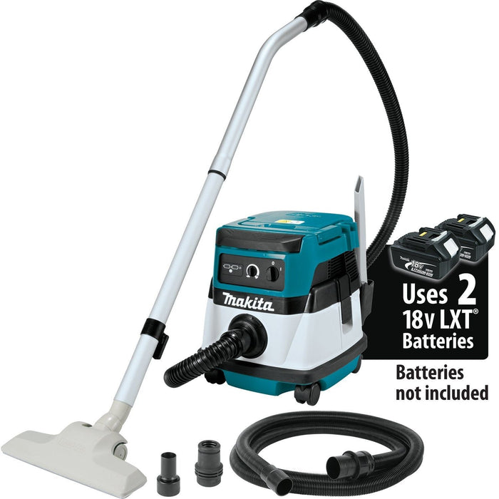 Makita (XCV04Z) 36V ( X2) LXT®/Corded 2.1 Gallon HEPA Filter Dry Dust Extractor/Vacuum, (Tool Only) - Pacific Power Tools