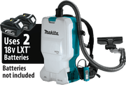 Makita (XCV17Z) 36V (18V X2) LXT® Brushless 1.6 Gallon HEPA Filter Backpack Dry Vacuum (Tool Only) - Pacific Power Tools
