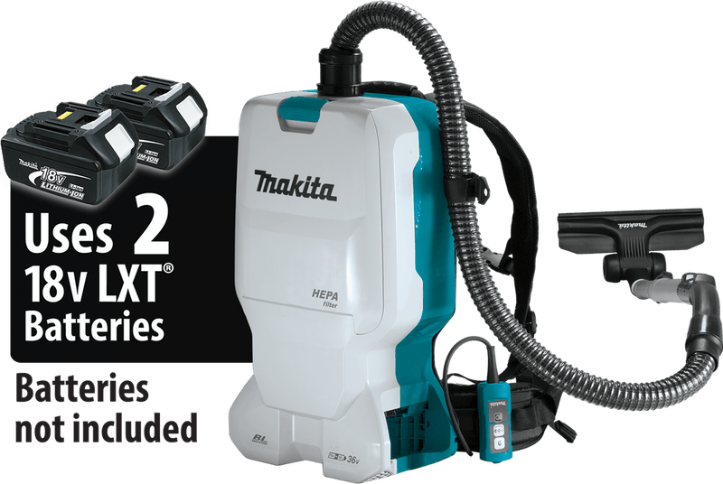 Makita (XCV17Z) 36V (18V X2) LXT® Brushless 1.6 Gallon HEPA Filter Backpack Dry Vacuum (Tool Only) - Pacific Power Tools
