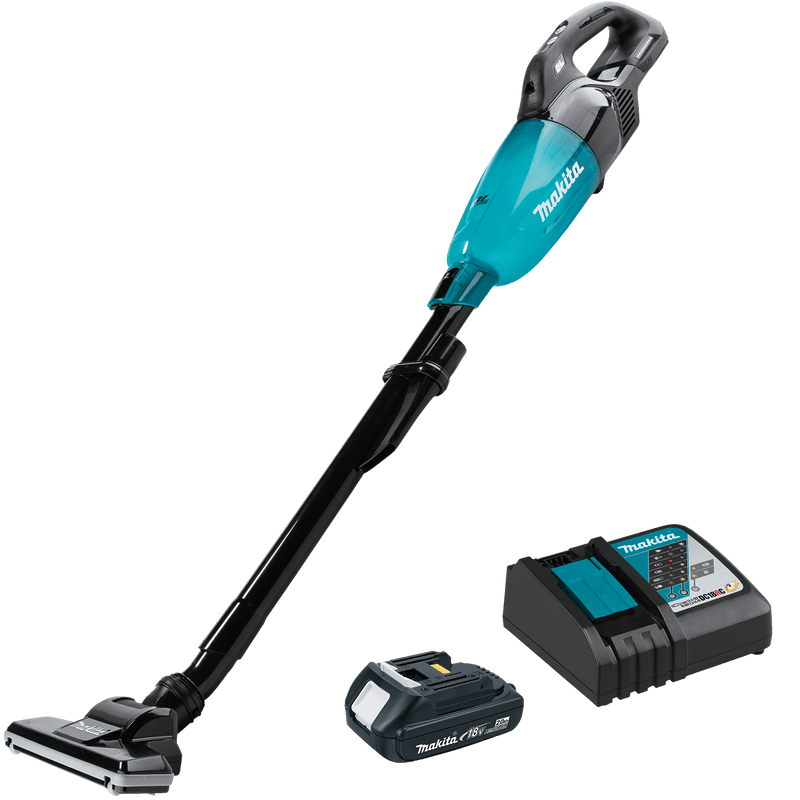 Makita (XLC09R1B) 18V LXT® Brushless 4 - Speed Compact Stick Vacuum Kit, w/ Push Button (2.0Ah) - Pacific Power Tools