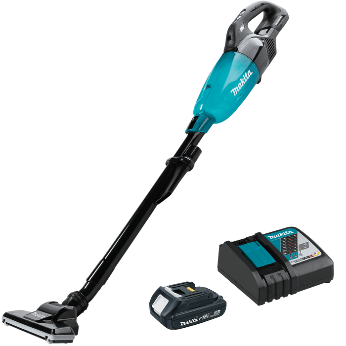 Makita (XLC09R1B) 18V LXT® Brushless 4 - Speed Compact Stick Vacuum Kit, w/ Push Button (2.0Ah) - Pacific Power Tools