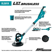 Makita (XLS01ZX1) 18V LXT® Lithium‑Ion Brushless 9" Drywall Sander, AWS® Capable (Tool Only) - Pacific Power Tools