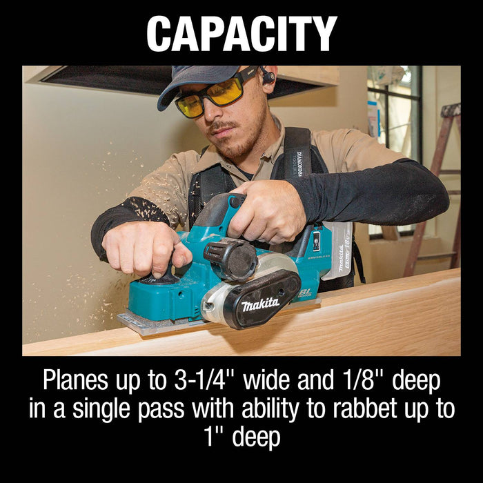 Makita (XPK02Z - R) 18V LXT® Lithium - Ion Cordless 3 - 1/4" Planer, AWS® Capable (Tool Only) (Factory Reconditioned) - Pacific Power Tools