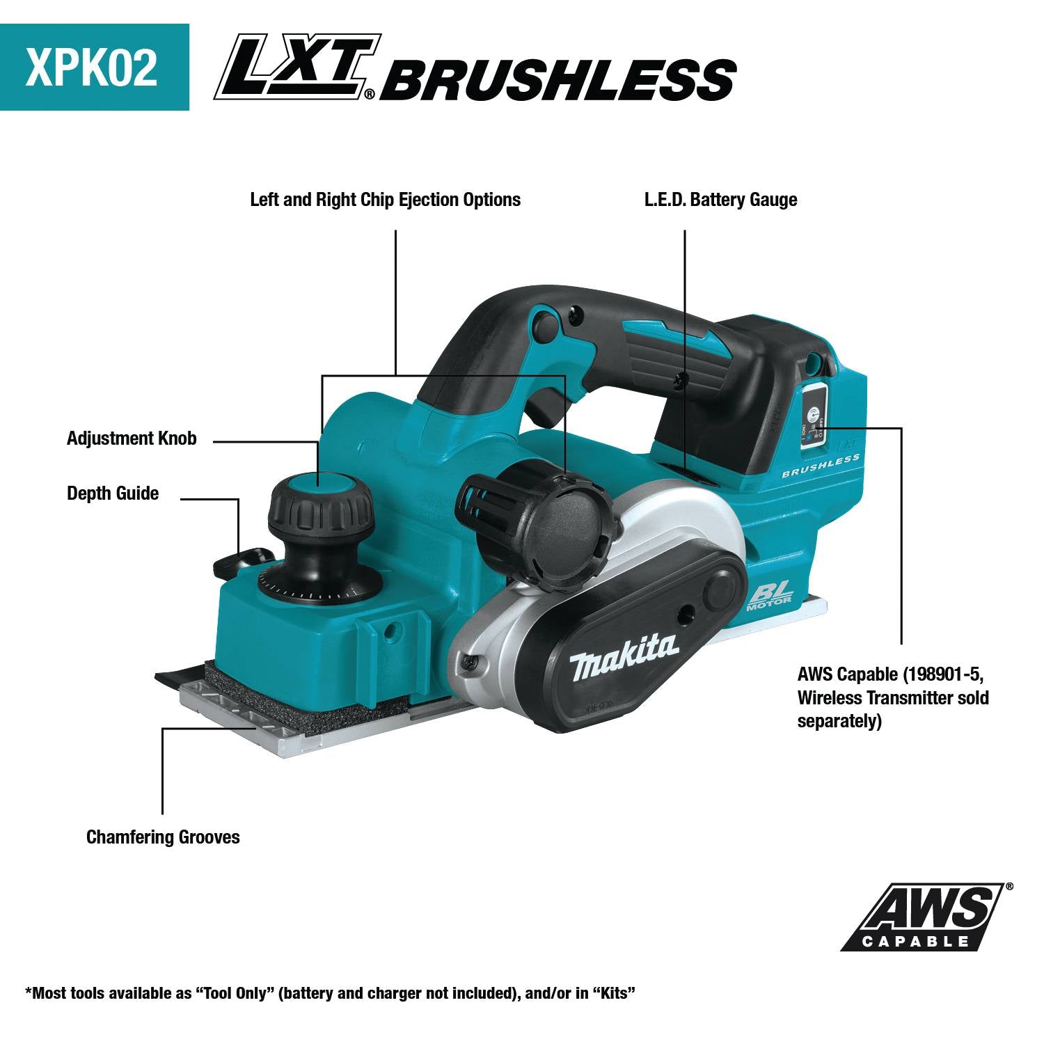 Makita (XPK02Z - R) 18V LXT® Lithium - Ion Cordless 3 - 1/4