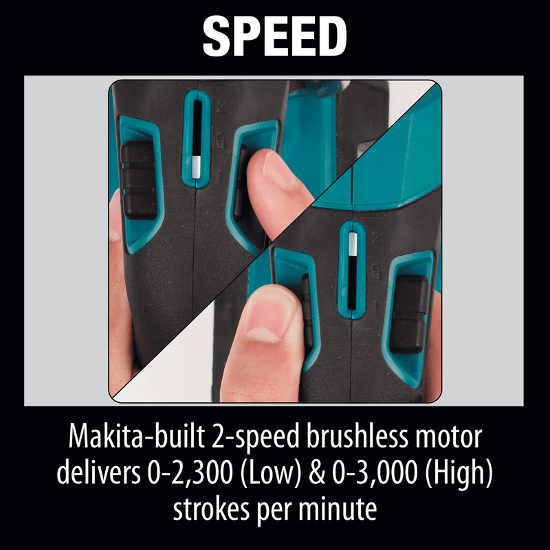 Makita (XRJ06PT - R) 36V (18V X2) LXT® Brushless Recipro Saw Kit, 2 - speed, var. spd., tool - less blade change, dual port charger, bag (5.0Ah) (Factory Reconditioned) - Pacific Power Tools