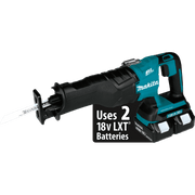 Makita (XRJ06PT - R) 36V (18V X2) LXT® Brushless Recipro Saw Kit, 2 - speed, var. spd., tool - less blade change, dual port charger, bag (5.0Ah) (Factory Reconditioned) - Pacific Power Tools