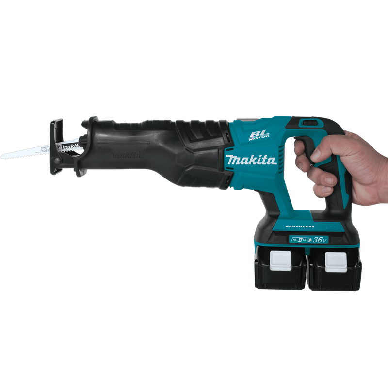 Makita (XRJ06PT - R) 36V (18V X2) LXT® Brushless Recipro Saw Kit, 2 - speed, var. spd., tool - less blade change, dual port charger, bag (5.0Ah) (Factory Reconditioned) - Pacific Power Tools