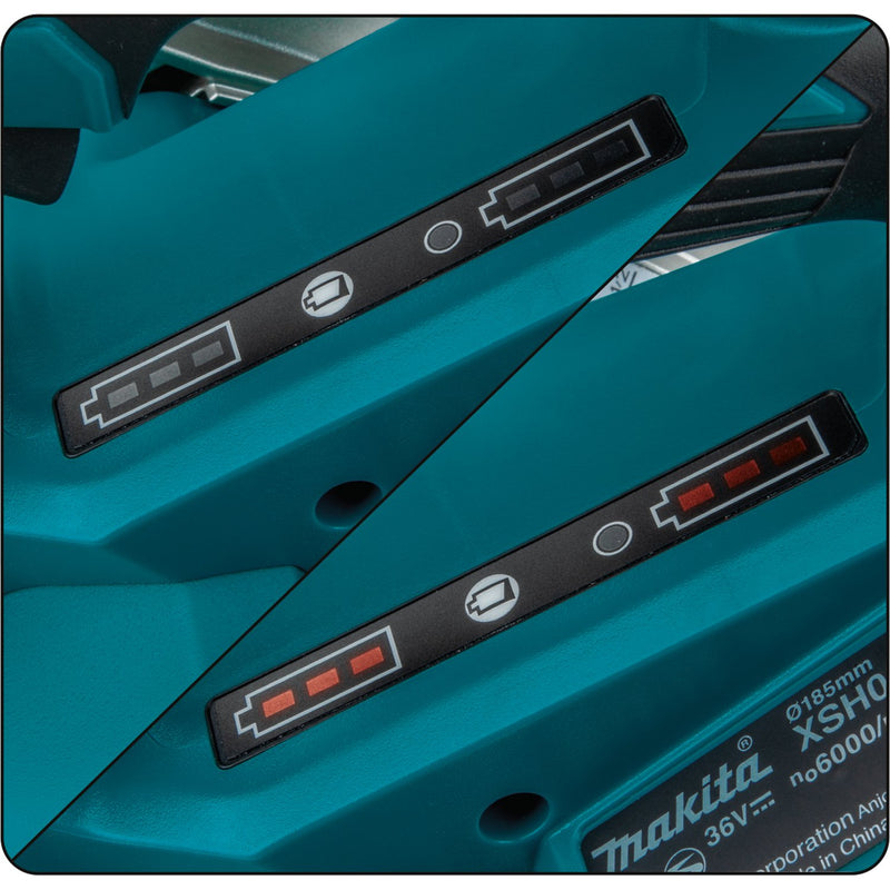 Makita (XSH06PT) 36V (18V X2) LXT® Brushless 7 - 1/4" Circular Saw Kit, blade right, dual port charger, bag (5.0Ah) - Pacific Power Tools