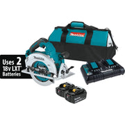 Makita (XSH06PT) 36V ( X2) LXT® Brushless 7-1/4" Circular Saw Kit, blade right, dual port charger, bag (5.0Ah) - Pacific Power Tools