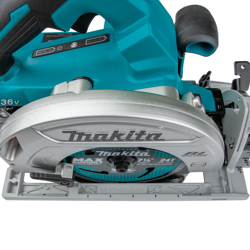 Makita (XSH06PT - R) 36V (18V X2) LXT® Brushless 7 - 1/4" Circular Saw Kit, blade right, dual port charger, bag (5.0Ah) (Factory Reconditioned) - Pacific Power Tools