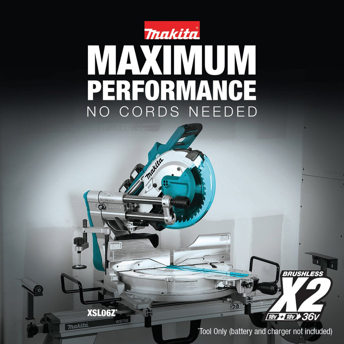 Makita (XSL06Z - R) 36V (18V X2) LXT® Brushless 10" Dual‑Bevel Sliding Compound Miter Saw with Laser (Tool Only) (Factory Reconditioned) - Pacific Power Tools