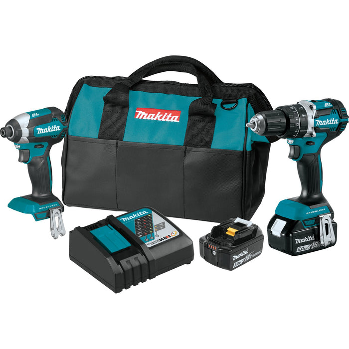 Makita (XT269T) 18V LXT® Brushless 2 Pc. Combo Kit (5.0Ah) - Pacific Power Tools