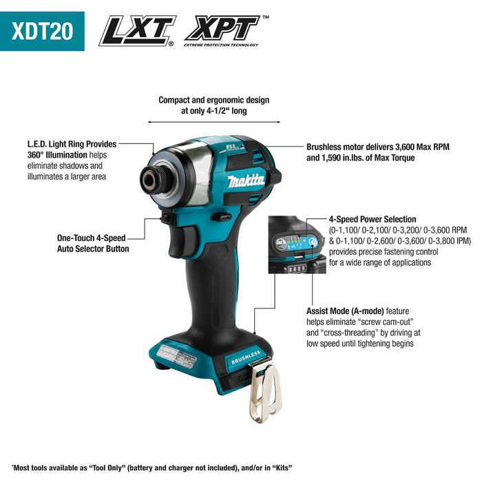 Makita (XT297T) LXT® Brushless 2 pc. Combo Kit (5.0Ah) - Pacific Power Tools