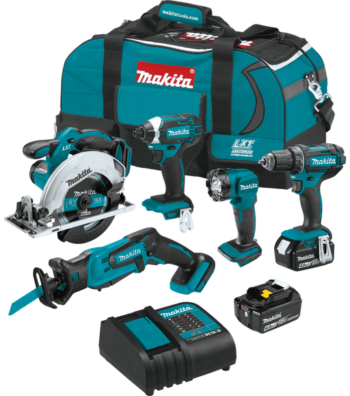Makita (XT510SM - R) 18V LXT® Lithium - Ion Cordless 5 - pc. Combo Kit (4.0Ah) (Factory Reconditioned) - Pacific Power Tools