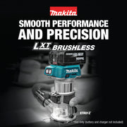 Makita (XTR01Z) LXT® Brushless Compact Router (Tool Only) - Pacific Power Tools
