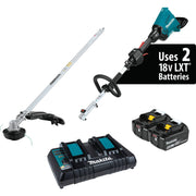 Makita (XUX01M5PT - R) 36V (18V X2) LXT® Brushless Couple Shaft Power Head Kit with String Trimmer Attachment, dual port charger (5.0Ah) (Factory Reconditioned) - Pacific Power Tools